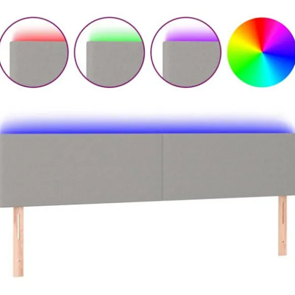 Hovedgærde - Maison Exclusive - Lys grå 160 x 5 x 78/88 cm - Indbygget LED - Højdejusterbar ljusgrått