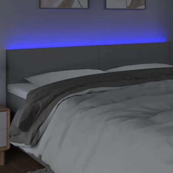 Hovedgærde - Maison Exclusive - Lys grå 160 x 5 x 78/88 cm - Indbygget LED - Højdejusterbar ljusgrått
