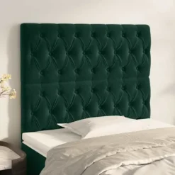 Hovedgærde - Maison Exclusive - Mørkegrøn fløjl - 90 x 7 x 118/128 cm - Justerbar højde Mörkgrön