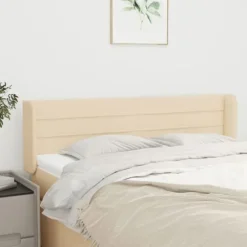 Hovedgærde - med ører - Creme - 147×16×78/88 cm - Holdbart stof Grädde