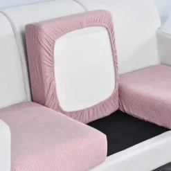 Hvid; Ekstra stort betræk til trepersoners sofa, bredde 65-95 cm, længde 135-165 cm; Nordisk minimalistisk majsfleece-sofabetræk, fuldt dækket elastisk sæde Three-seater | Fyndiq