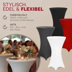 Hvidt cocktailborddække, 70 cm, krølfrit