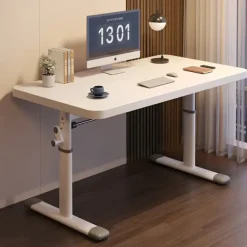 Hvidt højdejusterbart skrivebord 120 cm
