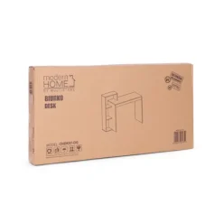 Hvidt og gråt kontor computerbord, bord + reol med 4 hylder