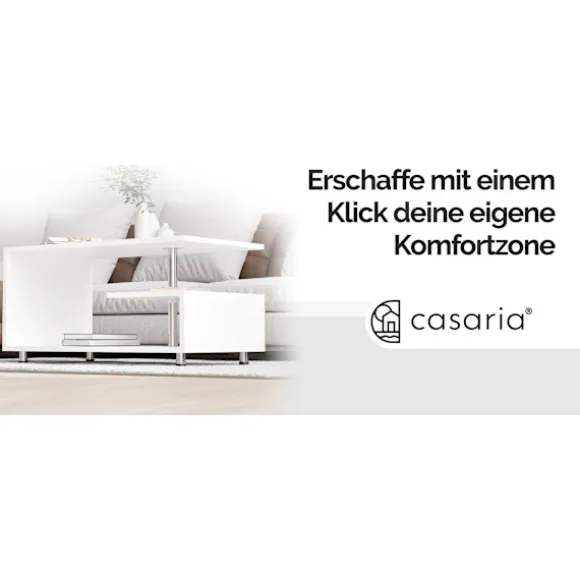 Hvidt sofabord, 95x55x50 cm, ridsefast