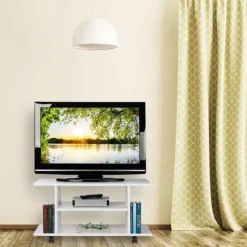 Hvidt tv-skab på hjul