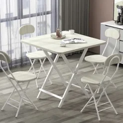Hvidt 70x70cm Sammenklappeligt Spisebord i Træ