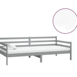 Hvilebed - Eksklusivt Hus - 90x200 cm - Massivt fyrretræ - Multifunktionel sovesofa Grå Vit