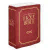 Hyggelig Tro-Bibel Pude Åbningsbar Bog Plys Pude til Hellige Bibel Børn Krammepude Gave, Rød