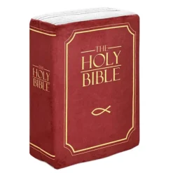 Hyggelig Tro-Bibel Pude Åbningsbar Bog Plys Pude til Hellige Bibel Børn Krammepude Gave, Rød