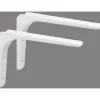 Hyldeknægt Hjørnebøjle Hyldeknægt Væghængt 200mm 150mm, Blank Hvid Metalfinish, 2 stk.