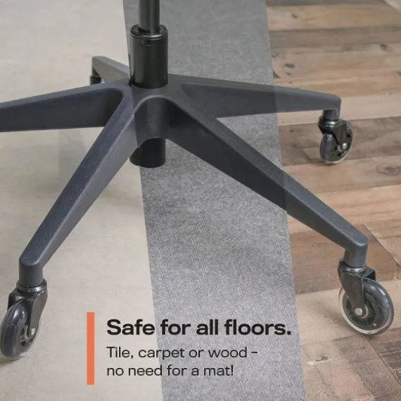 IC 1. st 2,5 tommer fjederring sort transparent hjulindsætningsstang PU hjul stum universal kontorstol hjul