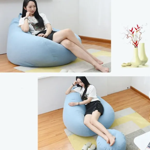 Indendørs Udendørs Voksen Bean Bag Gaming Stol Ekstra Stor Beanbag Betræk Lysegrå LightGray XL