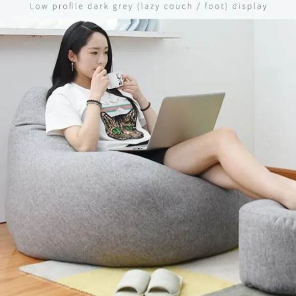 Indendørs/Udendørs Voksen Bønnepose Spilstol Ekstra Stor Bønneposebetræk Grå 350g