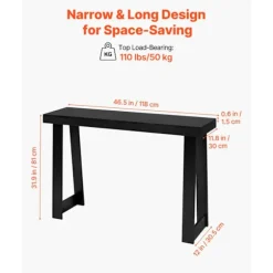 Indgangskonsol - DUOKU - ZH616 - Sort - 118x30,5x81 cm - 2 niveauer Svart