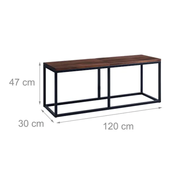 Industriel spisebænk, 120 cm, plads til 2