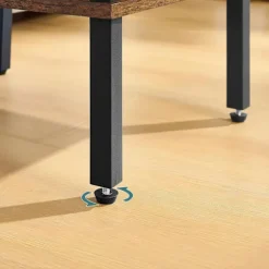 Industrielt sidebord med 2 hylder, trælook