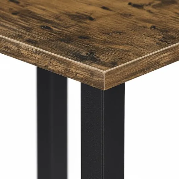Industrielt sidebord med 2 hylder, trælook