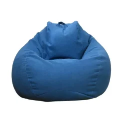 Ingen Fyldning Ekstra Stor Bean Bag Stole Sofa Betræk Indendørs Lazy Lounger Til Voksne Børn Blå