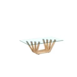 item home style sofabord - item home - Moderne lysebrun - Transparent valnød - Glas - Sofabord 130 cm