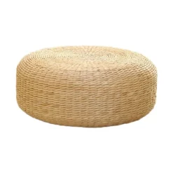 Japansk Siddepude, Håndlavet Meditationspude, Rustik Tatami Siddepude til Kontor, 40 cm Diameter