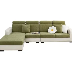 Jianyana Universal Jacquard L-Formet Elastisk Sofa Sædebetræk, Slidstærkt Møbelbeskytter til Puder på Chaise Longue M Rygbetræk