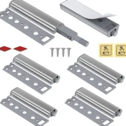 Jiayi 6-delt Push to Open Magnetisk Lås til Skab u0026 Skuffe - Metal Lukkesystem Kompatibelt med Skabe