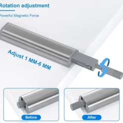 Jiayi 6-delt Push to Open Magnetisk Lås til Skab u0026 Skuffe - Metal Lukkesystem Kompatibelt med Skabe