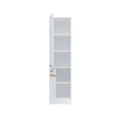 JUNONA Køkkensøjle 2 låger venstre åbning - L 50 x H 196 x D 46 cm - Blank hvid Vit, Blankvit, Golden Craftsman Oak