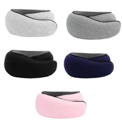 Justerbar Cervikal Støtte Pude Memory Foam Kerne Til Søvn På Fly Dark gray
