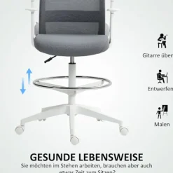 Justerbar ergonomisk mesh kontorstol med fodstøtte