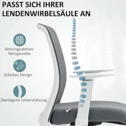 Justerbar ergonomisk mesh kontorstol med fodstøtte