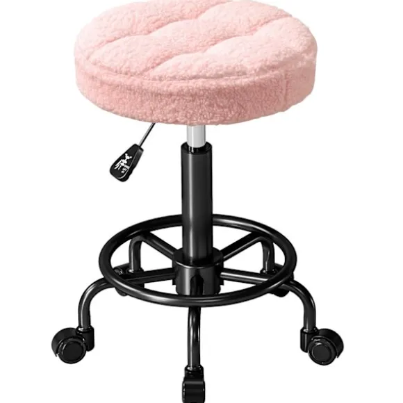 Justerbar rullestol, Pink, 360° drejelig, 50-66 cm Højde