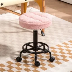 Justerbar rullestol, Pink, 360° drejelig, 50-66 cm Højde