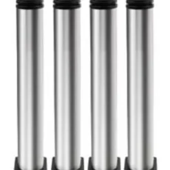 Justerbare ben 350 mm højde, tykke skabsben, bordben, møbelben, børstet rustfrit stål, justerbar højde 0-15 mm [CO]