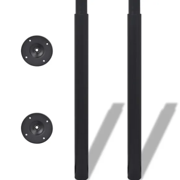 Justerbare bordben 2 stk. 710 mm-1100 mm sort Black Svart