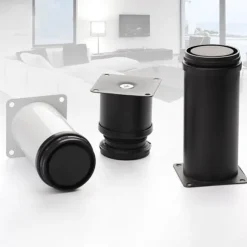 Justerbare, runde møbelben i rustfrit stål Skab Bord S Black 50MM