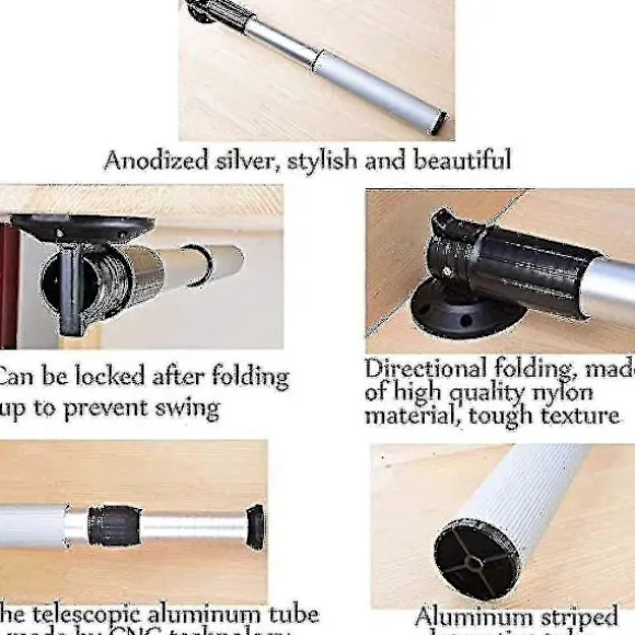 Justerbare støtteben i aluminiumslegering, foldbart spisebord, bordben, løfteben, justerbare støttefødder, teleskopisk foldning, multifunktionel In