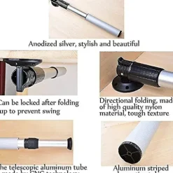 Justerbare støtteben i aluminiumslegering, foldbare bordben, løft 51-71 cm