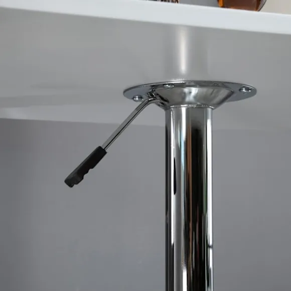 Justerbart Barbord – Firkantet, 69-91 cm, Hvid/Sølv