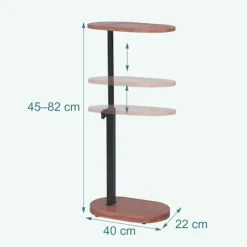Justerbart C-formet sidebord i bambus og stål