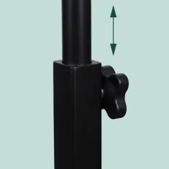 Justerbart C-formet sidebord i bambus og stål