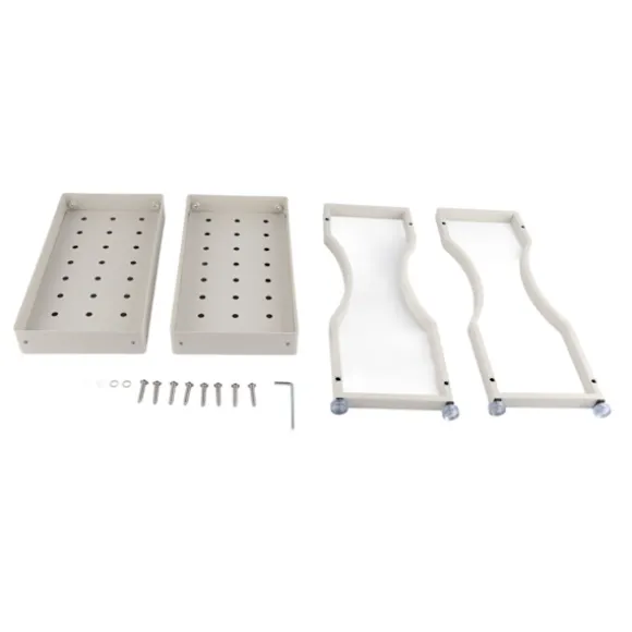 Kaffebar Opbevaringsstativ Dobbeltlags Skabshylde Rustfrit Stål Bordplade Organizer med Håndtag Hvid 30cm / 11.8in