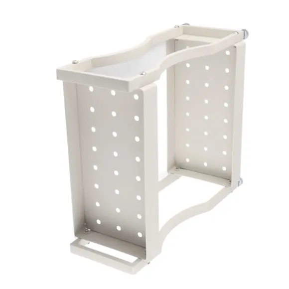 Kaffebar Opbevaringsstativ Dobbeltlags Skabshylde Rustfrit Stål Bordplade Organizer med Håndtag Hvid 30cm / 11.8in