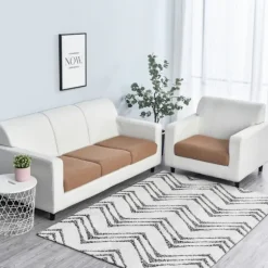 Kamel farve; Ekstra stor chaiselong (90-110cm), længde 160-190cm; Skandinavisk minimalistisk majsfleece chaiselong sofabetræk, fuld dækning Lounge chair cover | Fyndiq