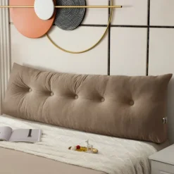 Kilepude Hovedgavl Positionsstøtte Lang Pude til Seng Khaki 150*40*12cm