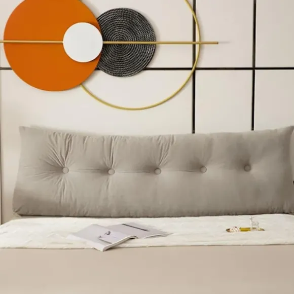 Kilepude Hovedgavl Positionsstøtte Lang Pude til Seng Khaki 150*40*12cm
