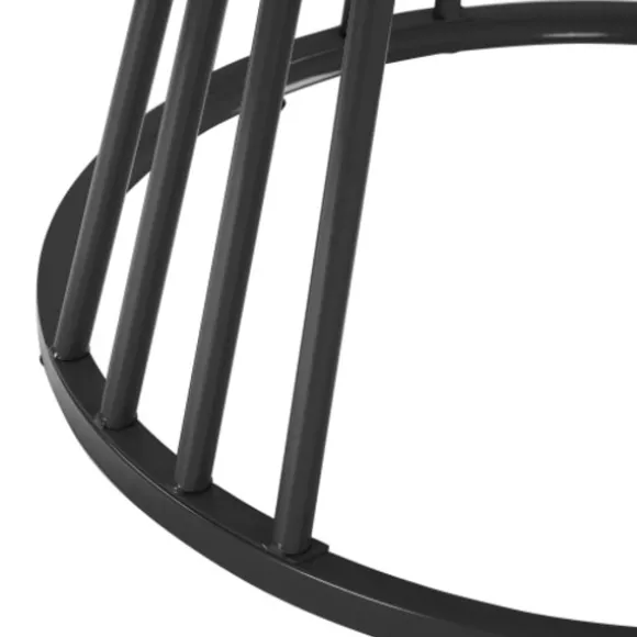Køkkenbord med hvid marmorplade og metalben, robust metalstel, moderne spisebord, 1 stk Black
