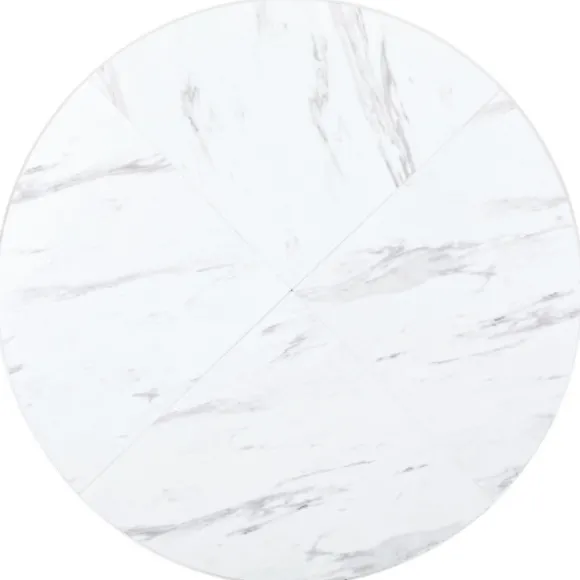 Køkkenbord med hvid marmorplade og metalben, robust metalstel, moderne spisebord, 1 stk Black