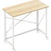 Klapbord med hjul, pladsbesparende, stål MDF, naturlig